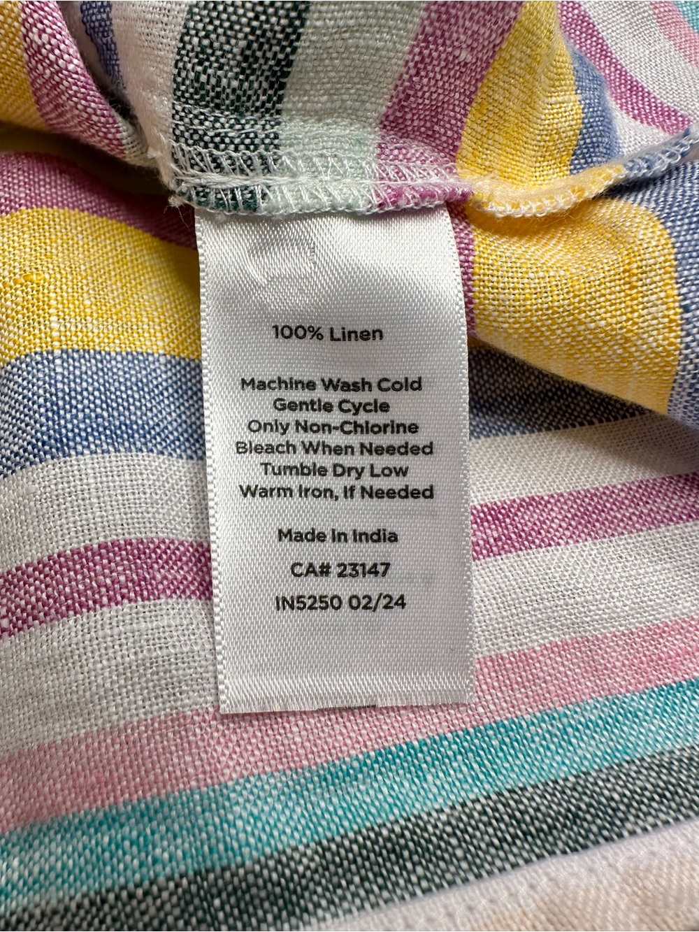 NWT 100% LINEN Halter Top – Festive Stripe Petite XL - Picture 4 of 8